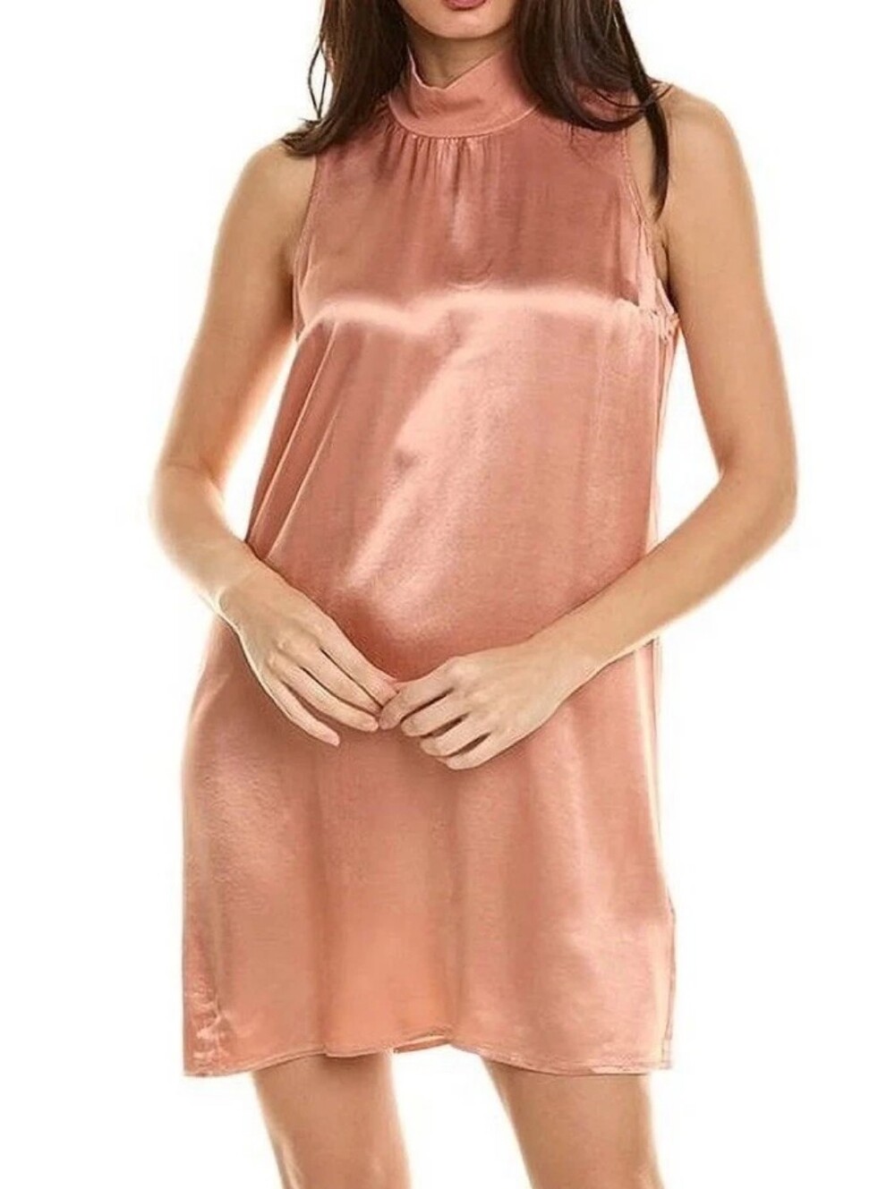 Nation Ltd Jett Mock Neck Satin Dress